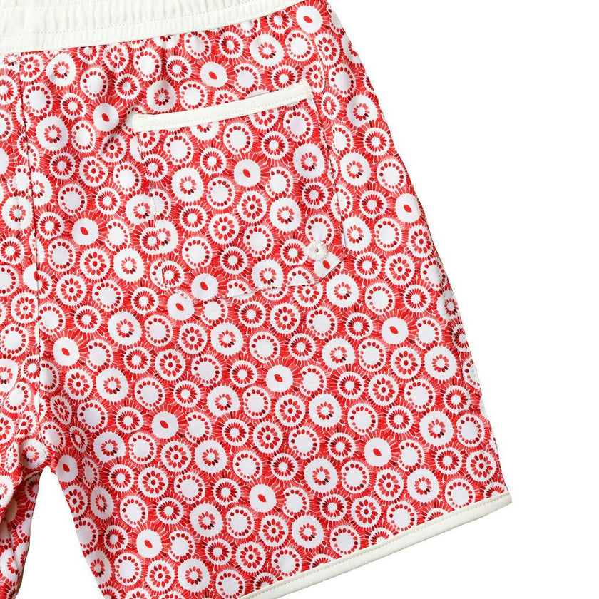 Swim Short Tommaso Jellyfish Print In Terracotta