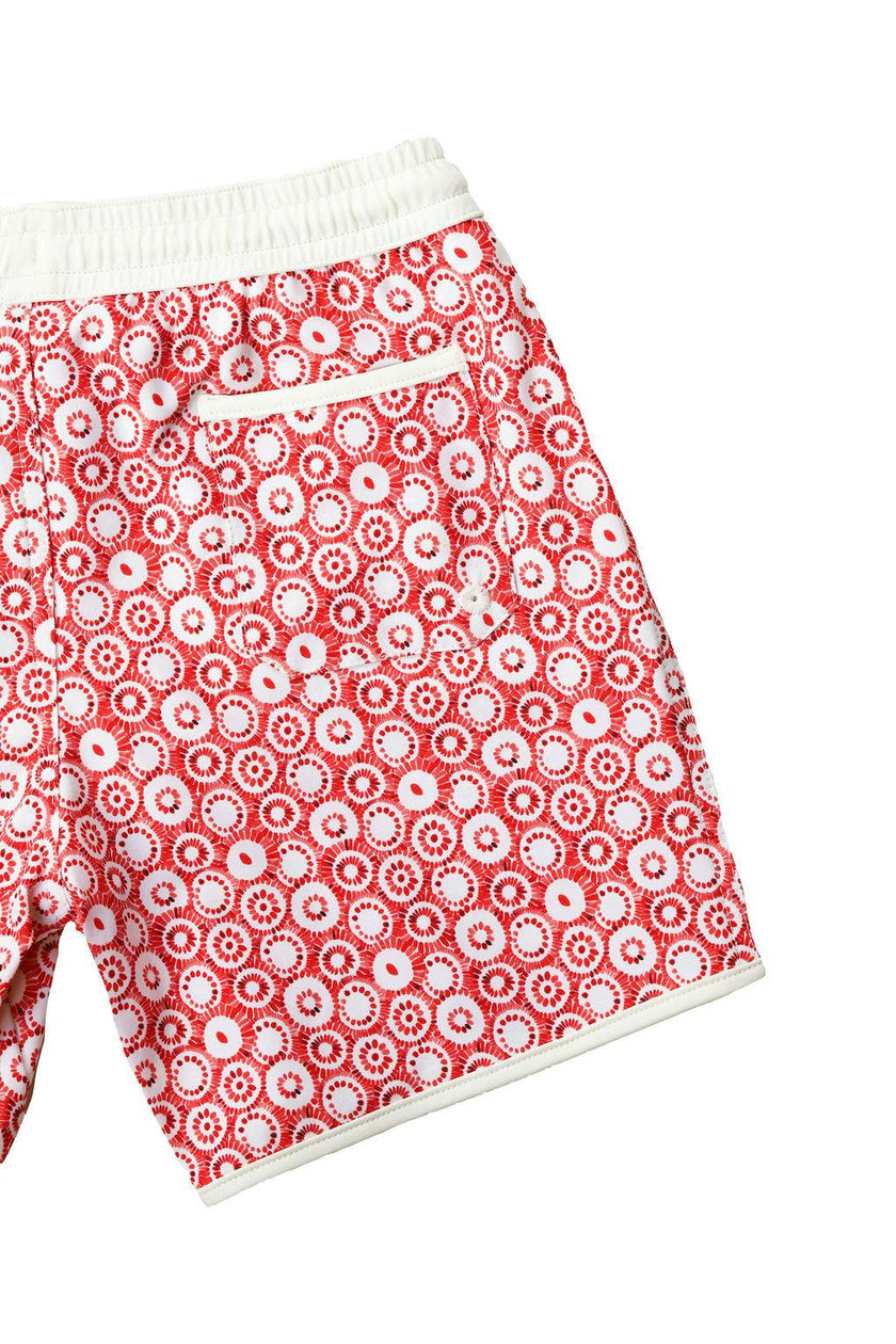 Swim Short Tommaso Jellyfish Print In Terracotta
