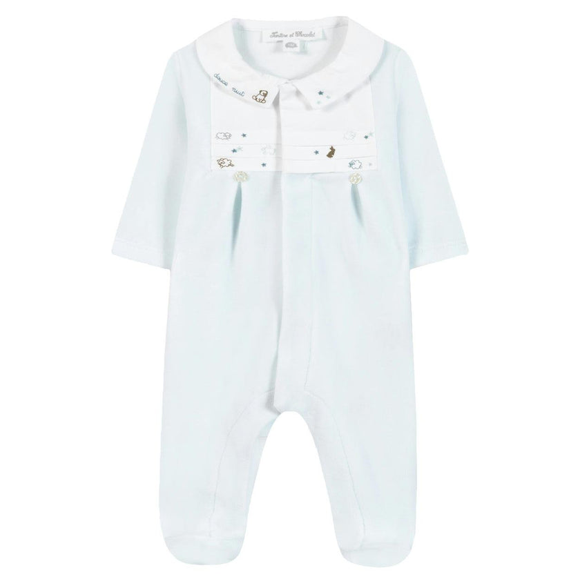 TARTINE ET CHOCOLAT Nuit Footed Pajamas - Bleu Ciel