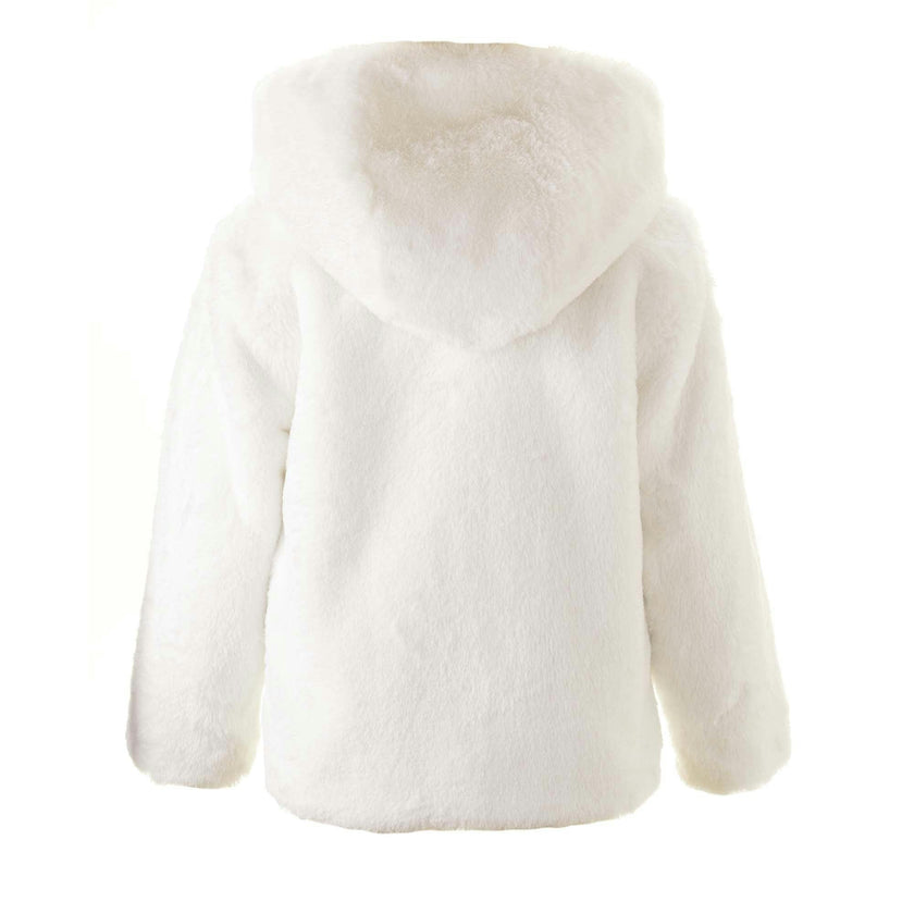 Girl's Faux Fur Short Hooded Coat