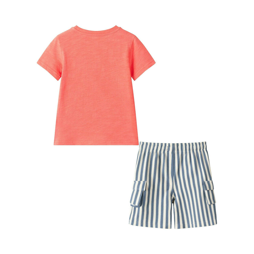 Boys Short Sleeve Tee & Quilted Short Set | Summer Shades