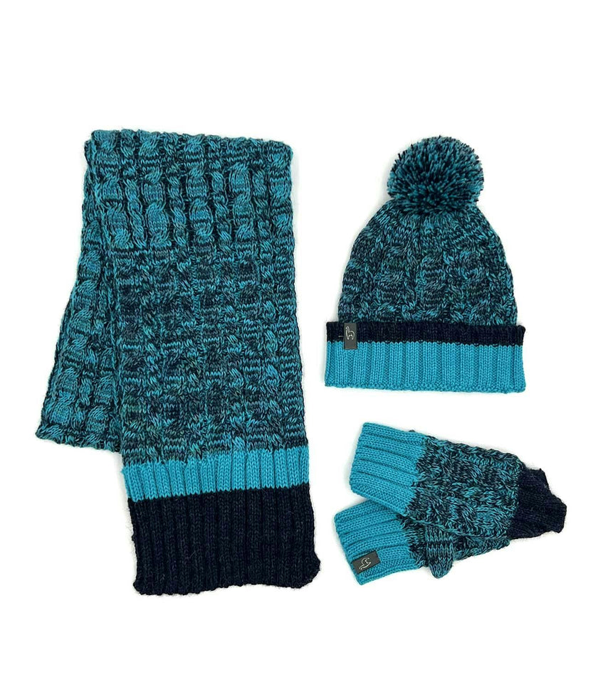 Kids Braided Rib Trim Scarf