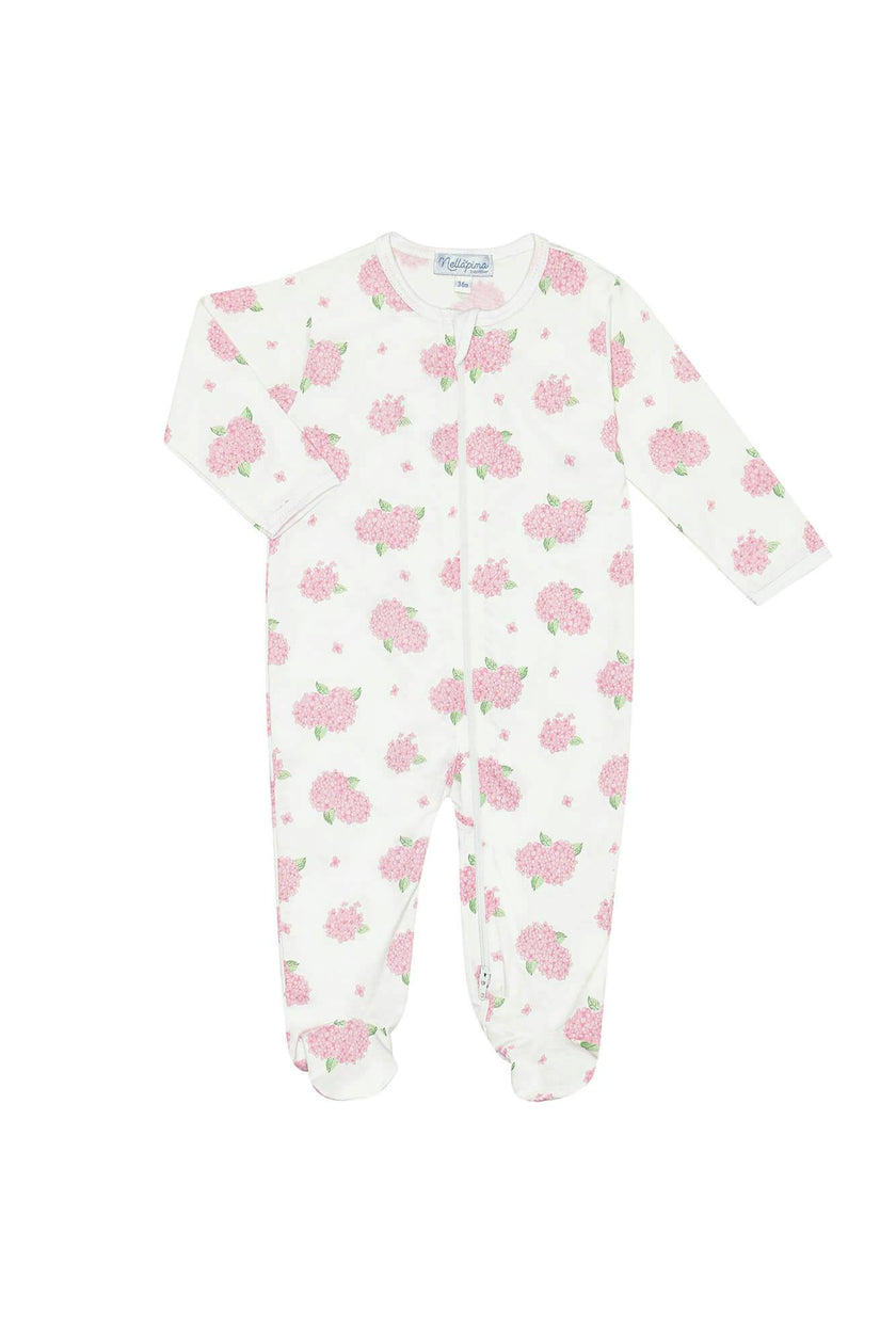 Hydrangeas Zipper Footie