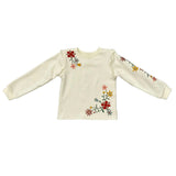 Girls Raw Edge Sweatshirt in Addison Embroidery Floral