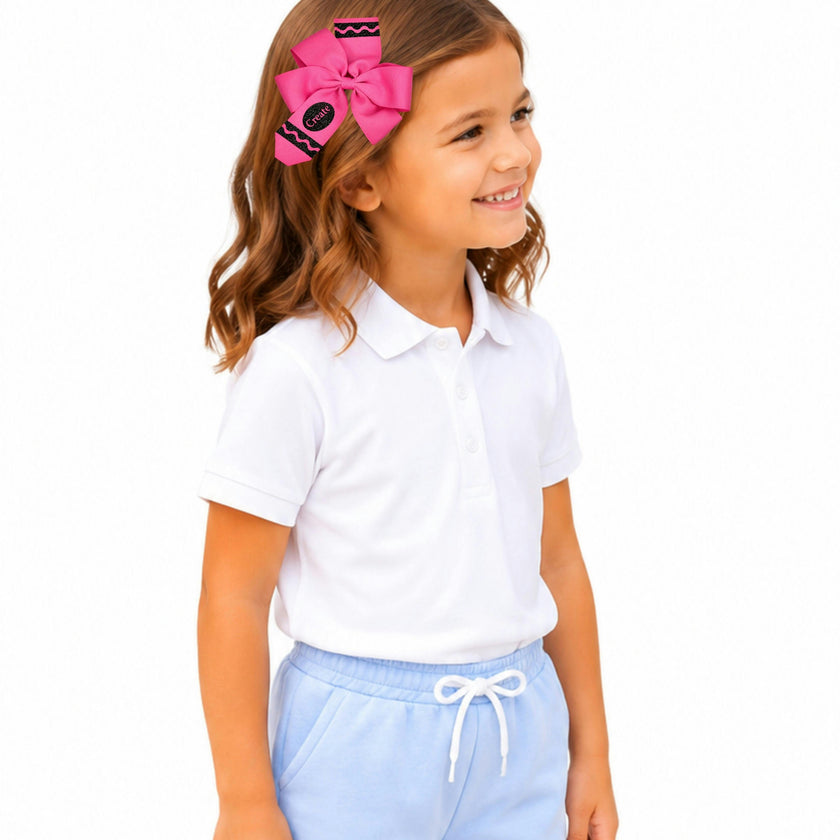 Crayon Back-to-School Hair Bow