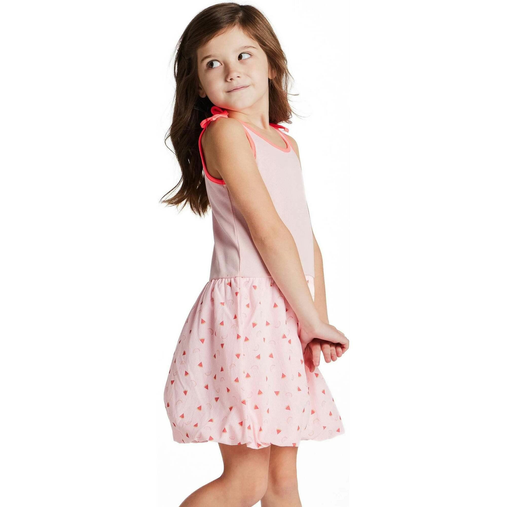 Girls Bubble Dress | Watermelon Rainbow Print