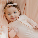 Convertible Zip-Up Footie Pajama - Blush