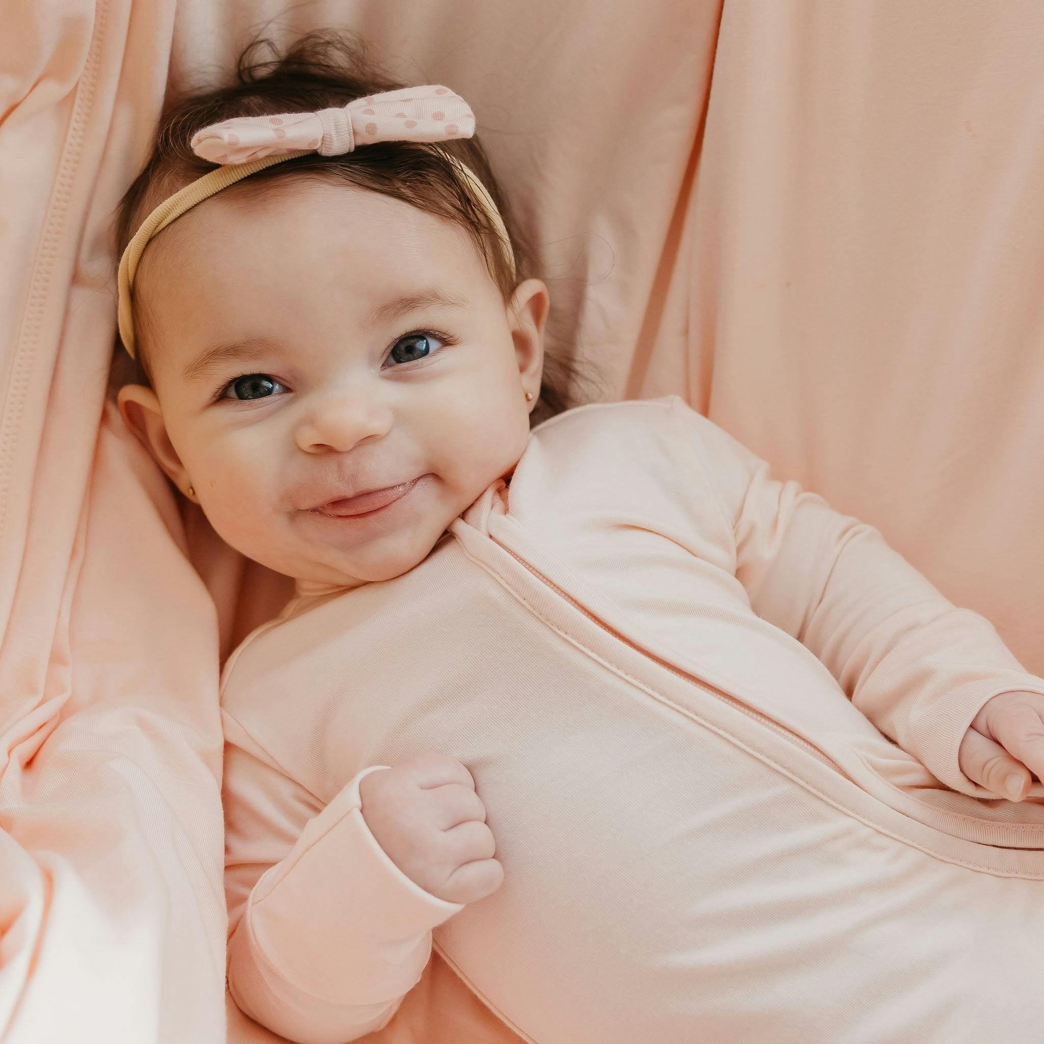 Convertible Zip-Up Footie Pajama - Blush