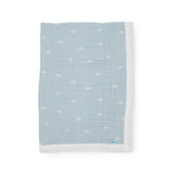 Cotton Muslin Baby Quilt - Blue Rainbow
