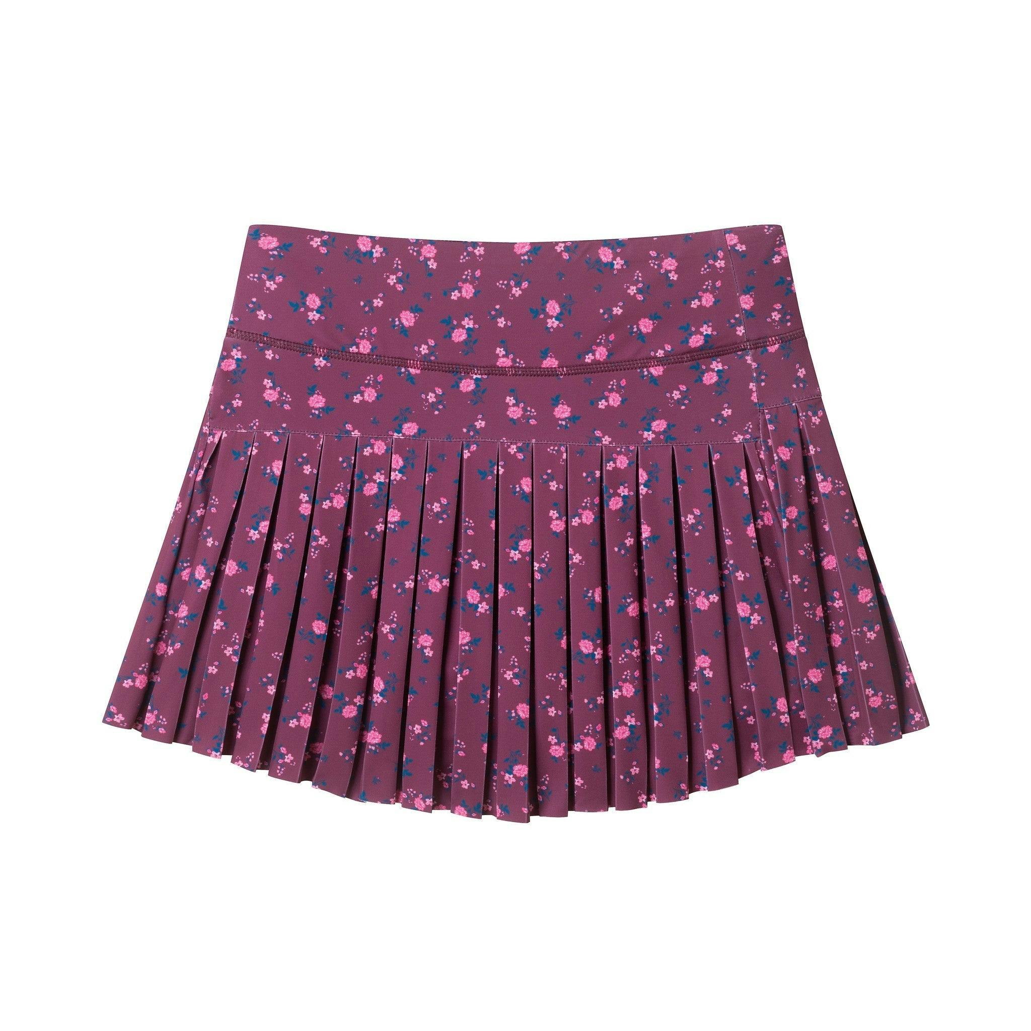 Tween Girls Pleated Athletic Skort | Berry Floral