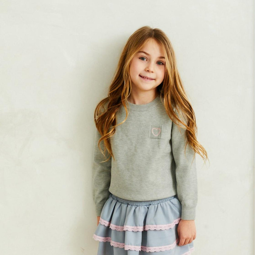 Tiegen Heart Grey Sweater