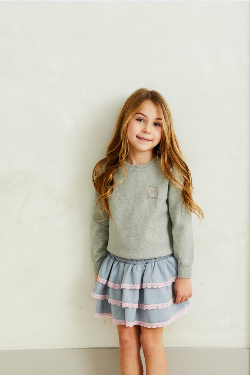 Tiegen Heart Grey Sweater