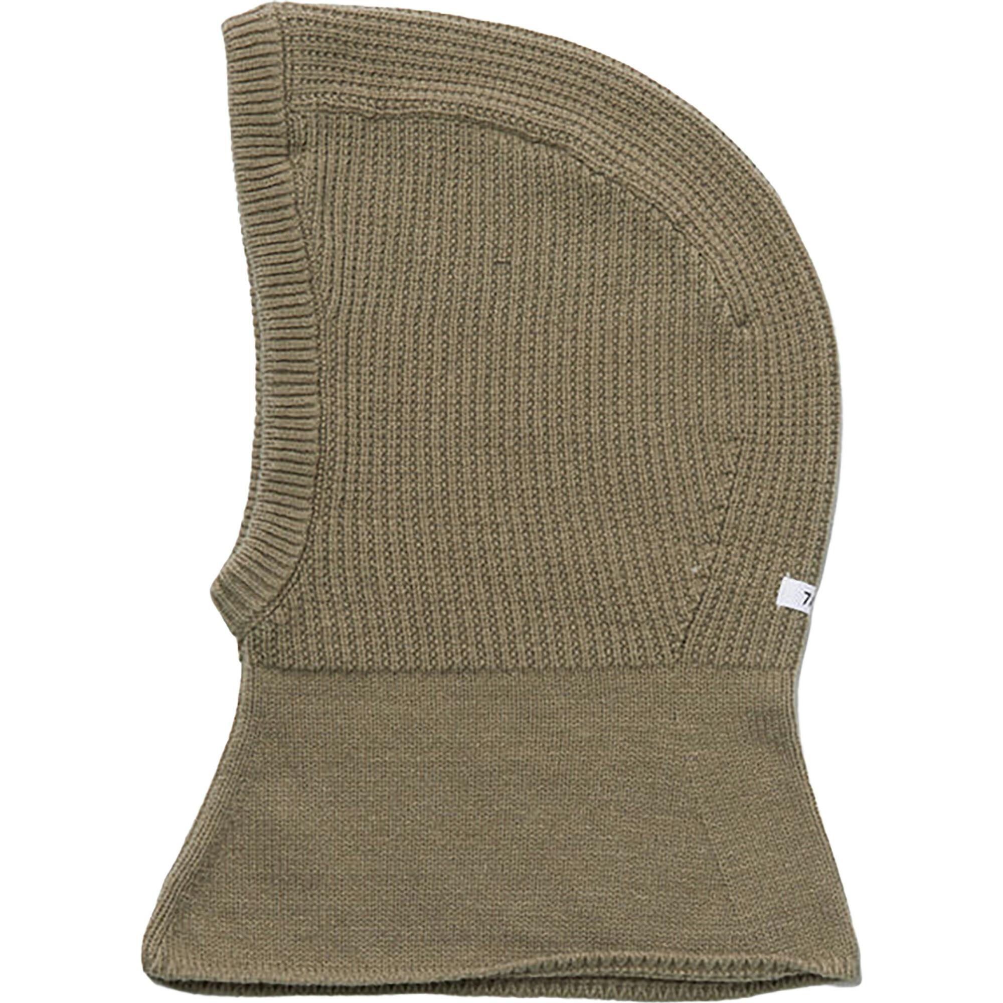Chunky Ribbed Cotton Knit Elastic Fit Balaclava