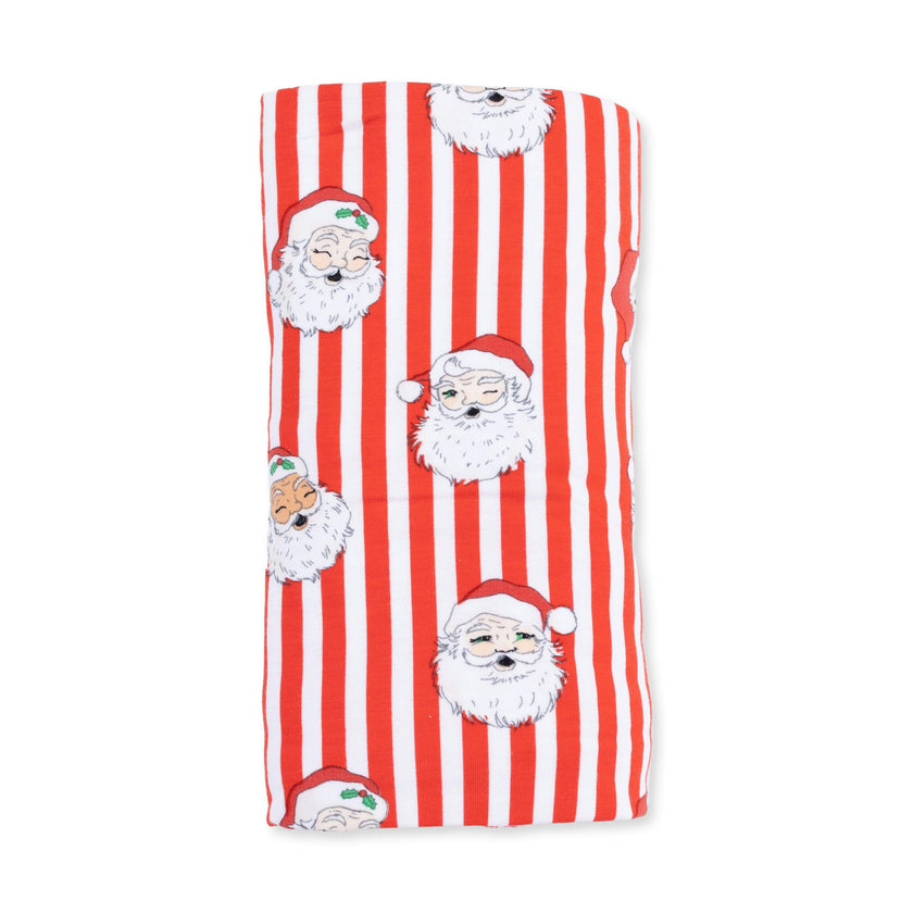 Vintage Santa Stripe - Swaddle Blanket