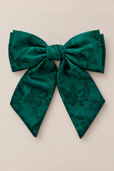 Hair Bows in Emerald Satin
