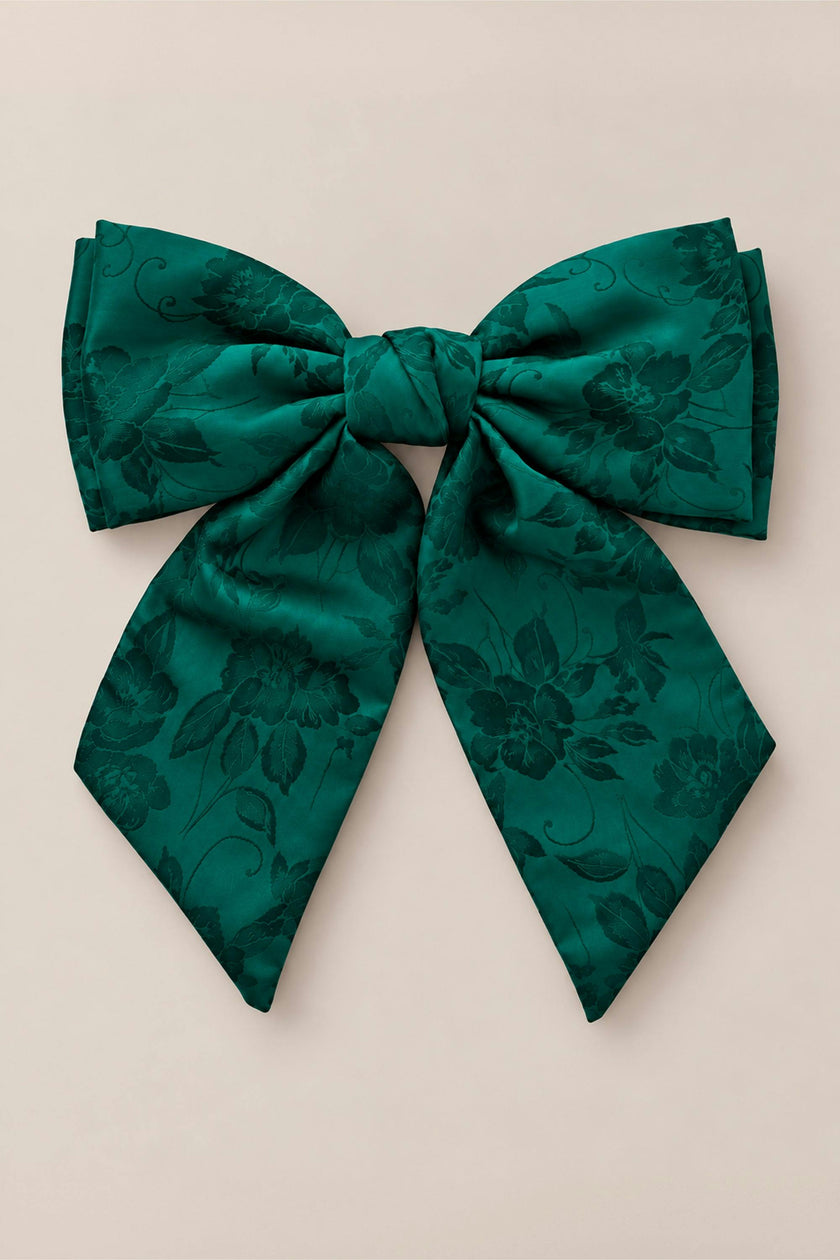 Hair Bows in Emerald Satin