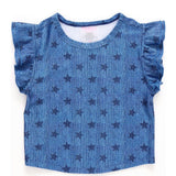 Girls Hi-Shine Ruffle Crop Top