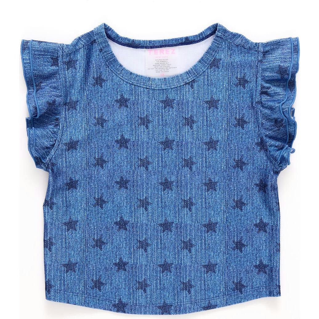 Girls Hi-Shine Ruffle Crop Top