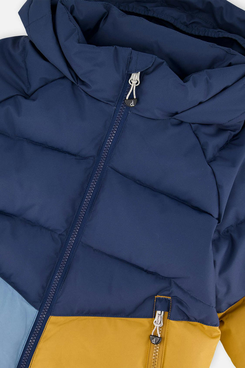 Color-Block Winter Jacket Dark Blue
