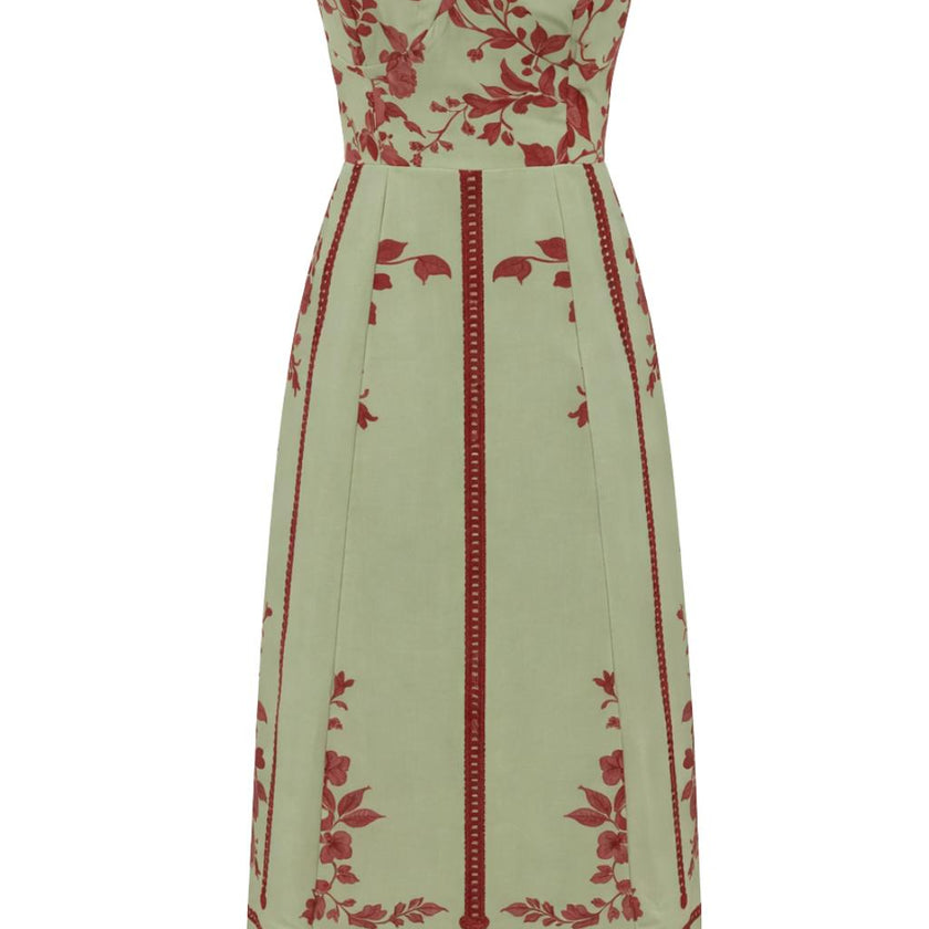 Junie Coral Petal Floral Midi Dress