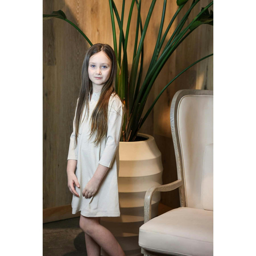 Seersucker 3/4 Sleeve Dress