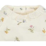 Organic Long Sleeve Ruffle Collar Top, White