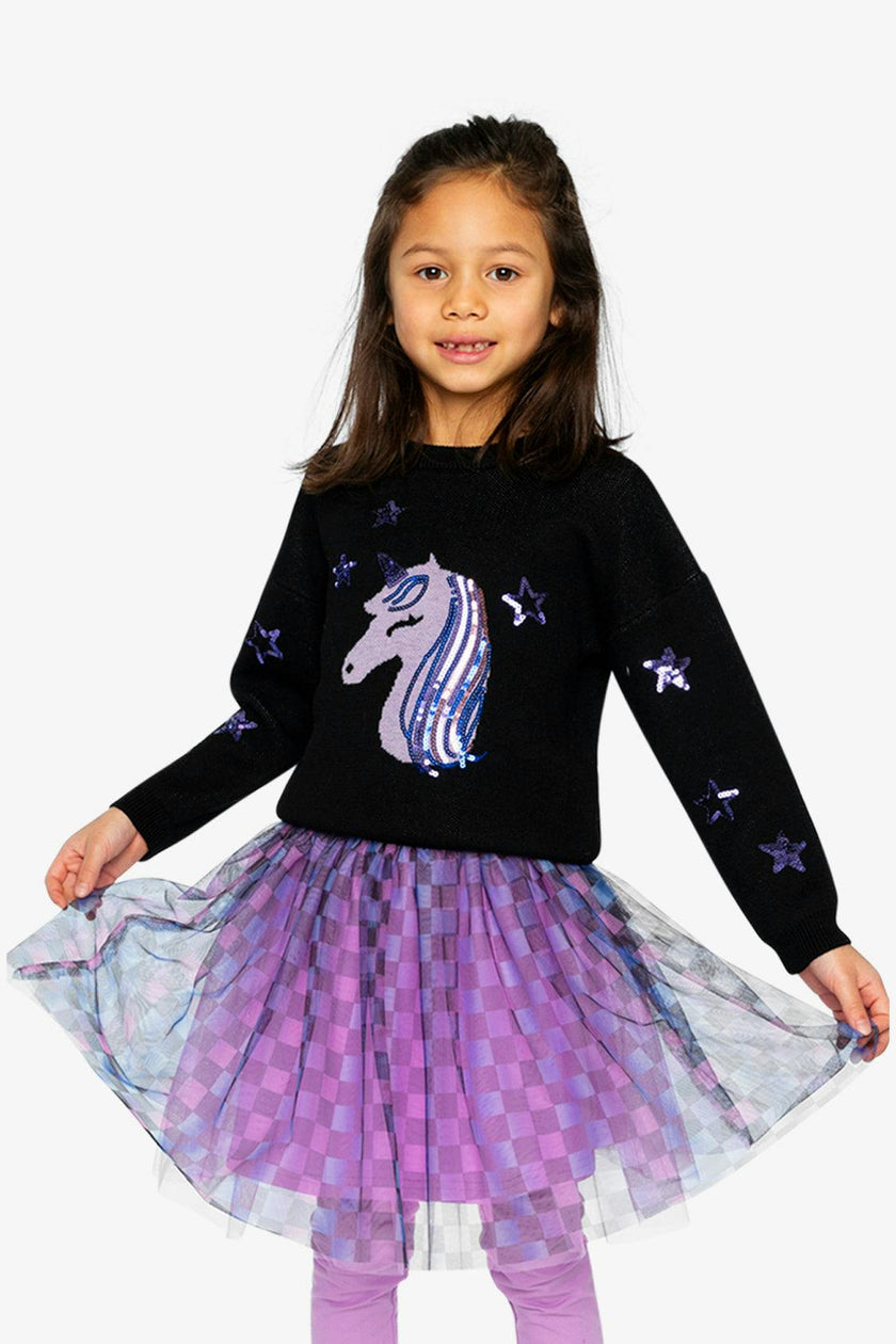 Knitted Sweater Black And Mauve