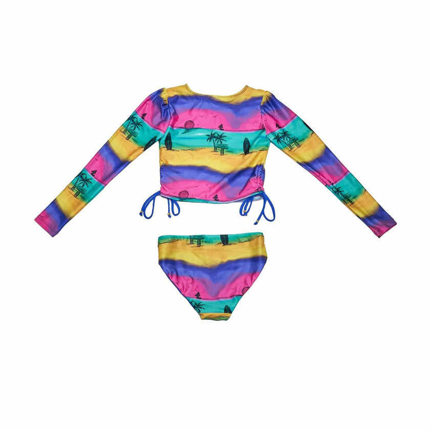 Girls Bikini Set (Side Tie Top & Reversible Bottoms) – Camp Cove