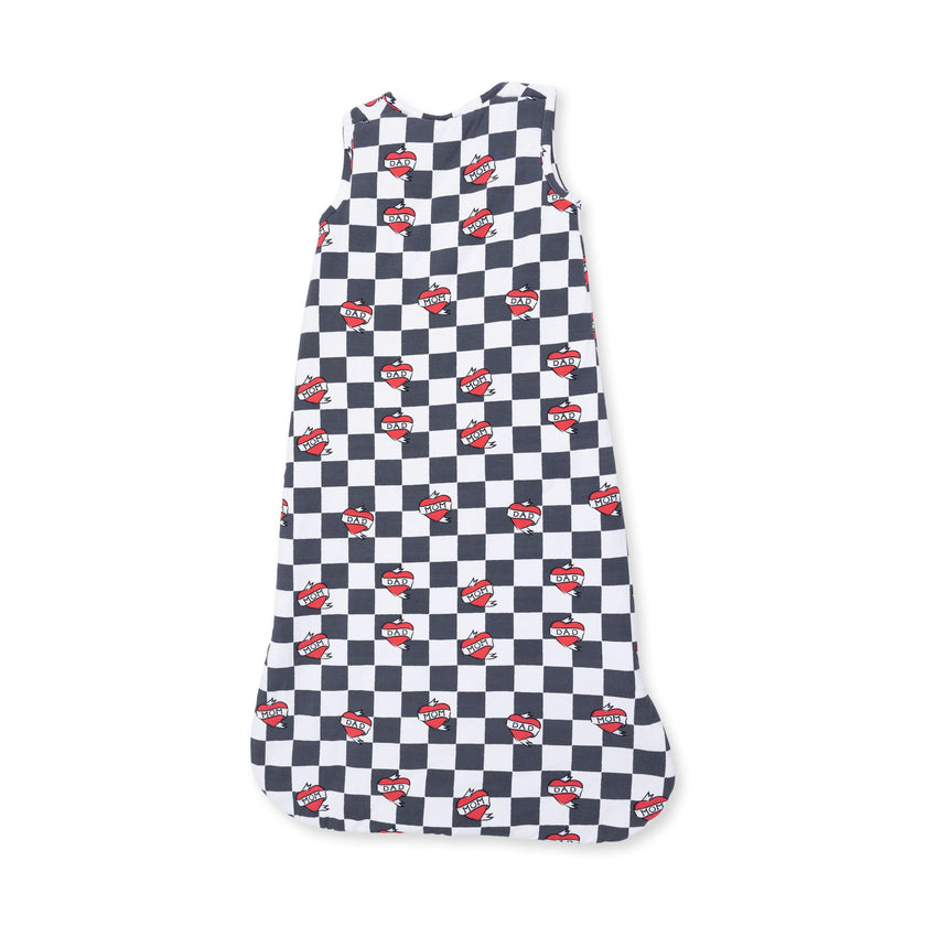 Heart Tattoo Check Black - Sleep Bag