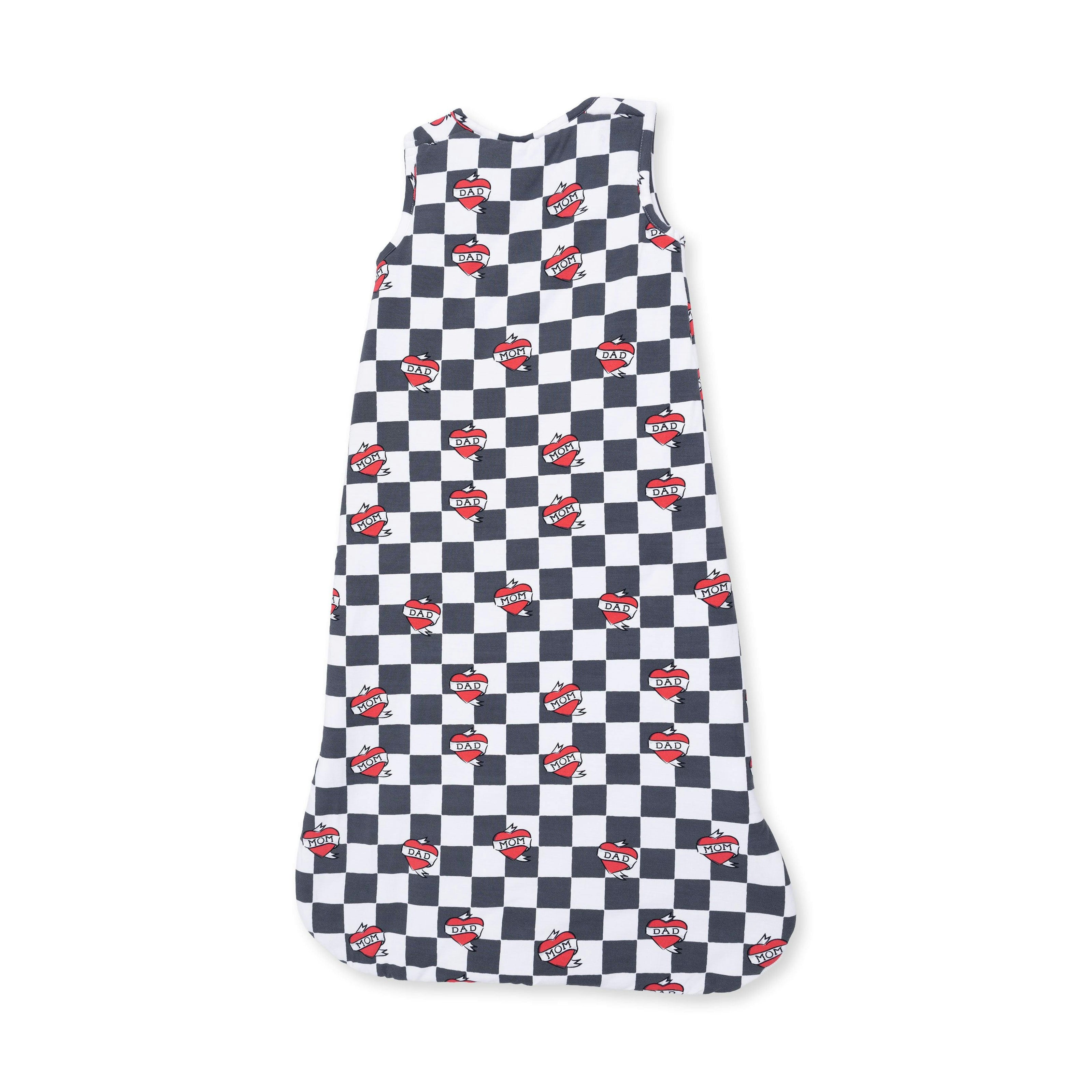 Heart Tattoo Check Black - Sleep Bag