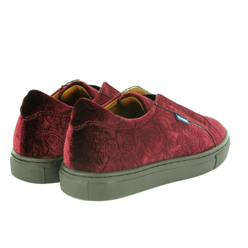 Velvet Slip On Sneaker, Burgundy