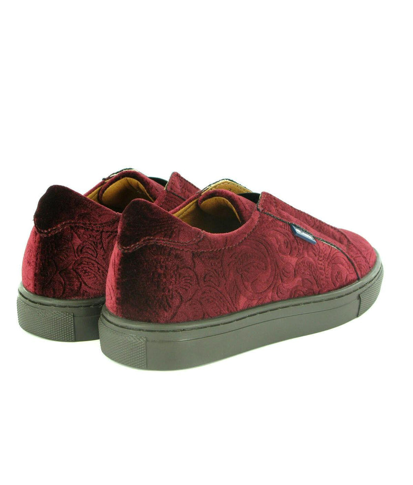 Velvet Slip On Sneaker, Burgundy