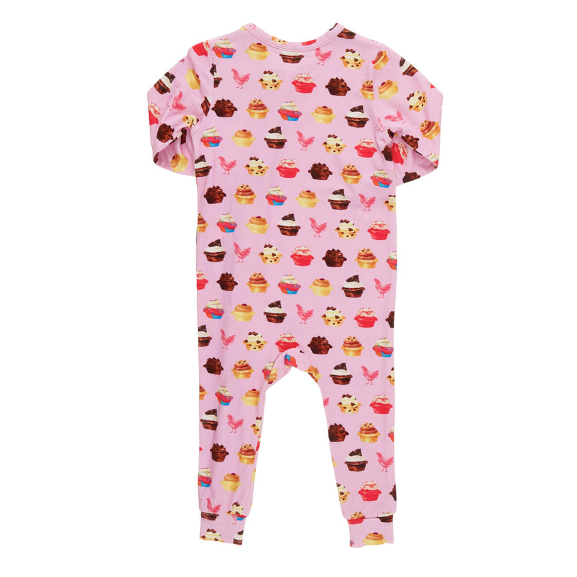 Baby Bamboo Romper - Pink Cupcakes