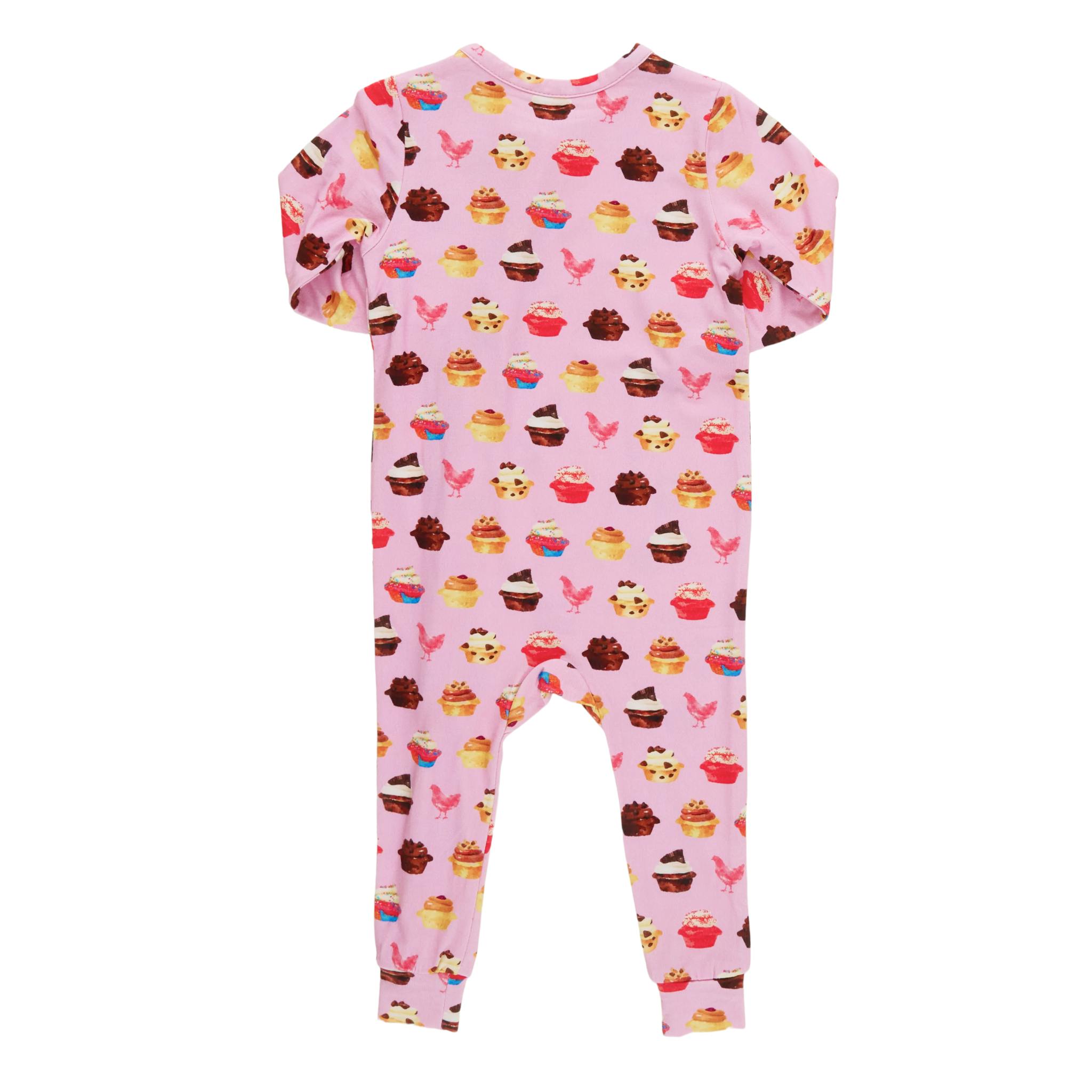 Baby Bamboo Romper - Pink Cupcakes