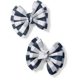 Girl's Twill Hair Bows in Pink Gingham