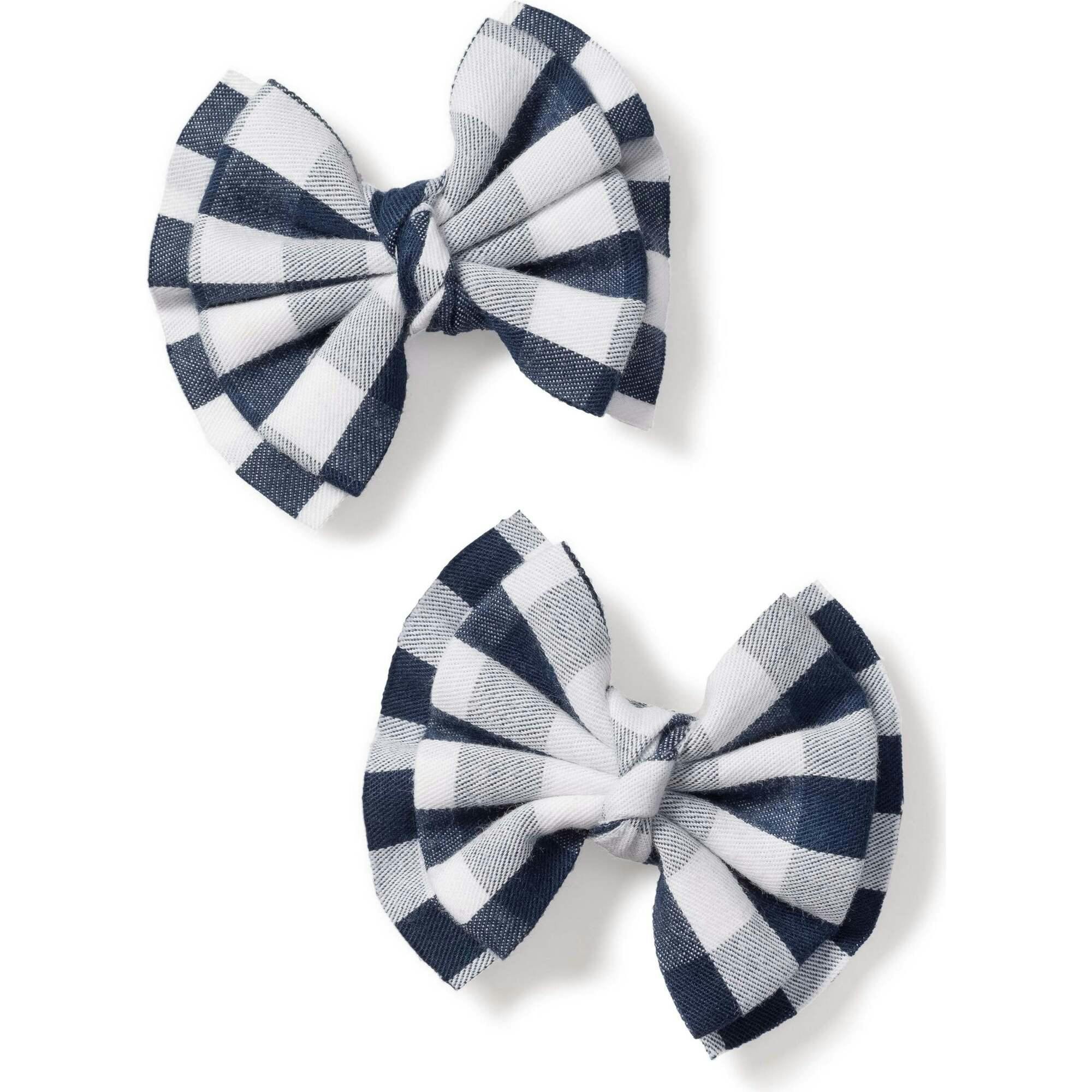 Girl's Twill Hair Bows in Pink Gingham