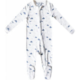 Dream Print 2-Way Zip-Up Footie, White