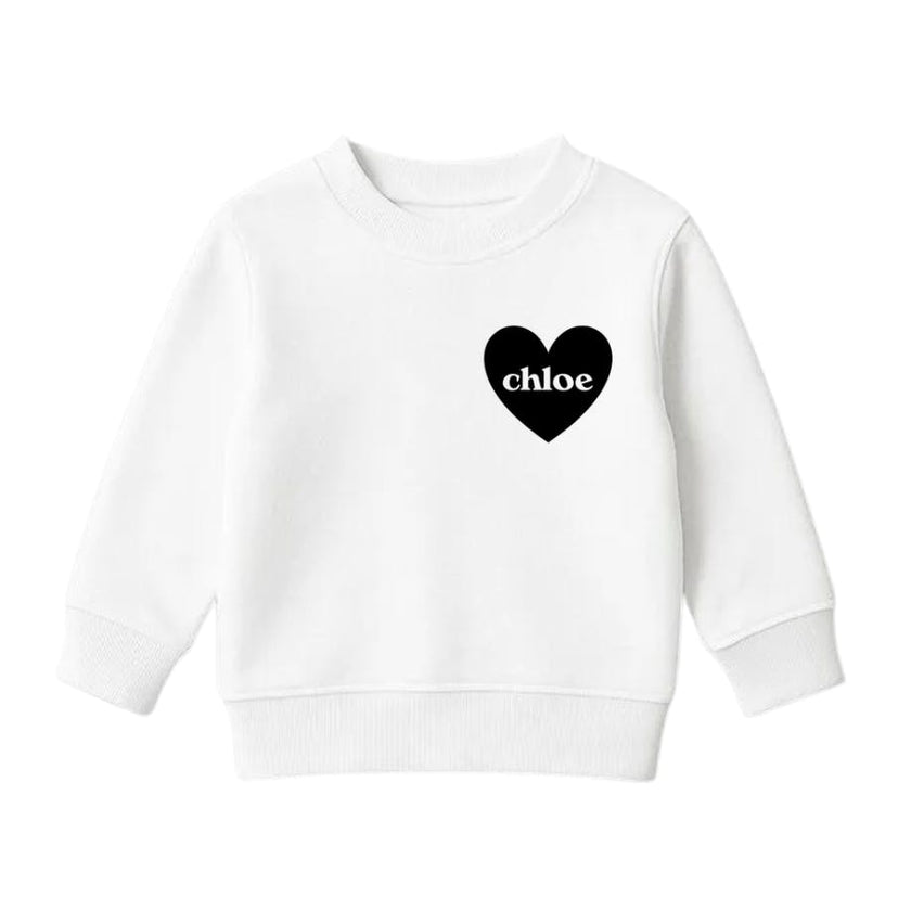 Heart U Most Personalized Youth Sweatshirt, White