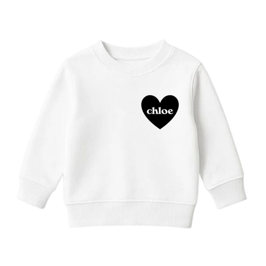 Heart U Most Personalized Youth Sweatshirt, White