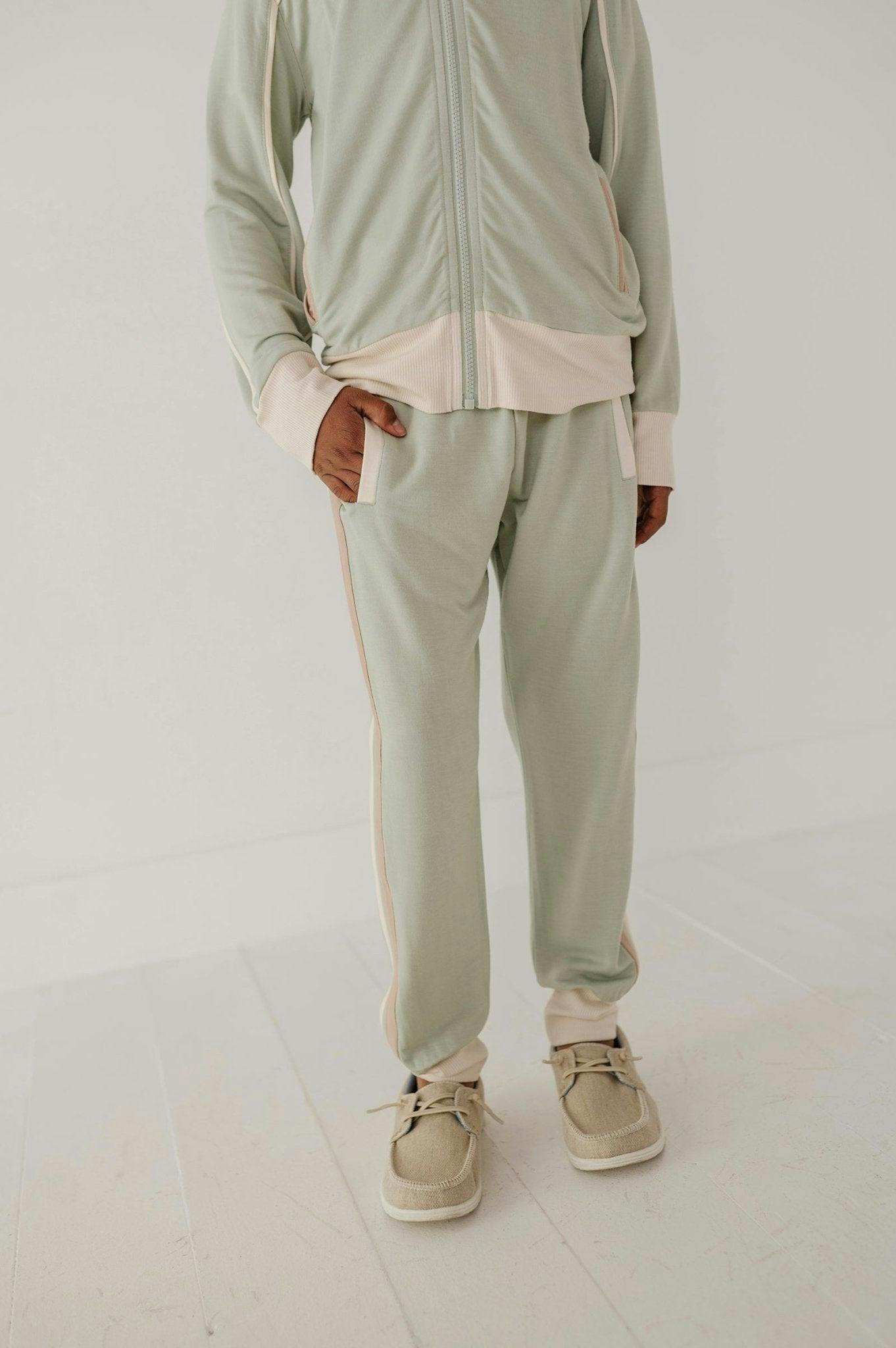 Track Striped Jogger Desert Sage