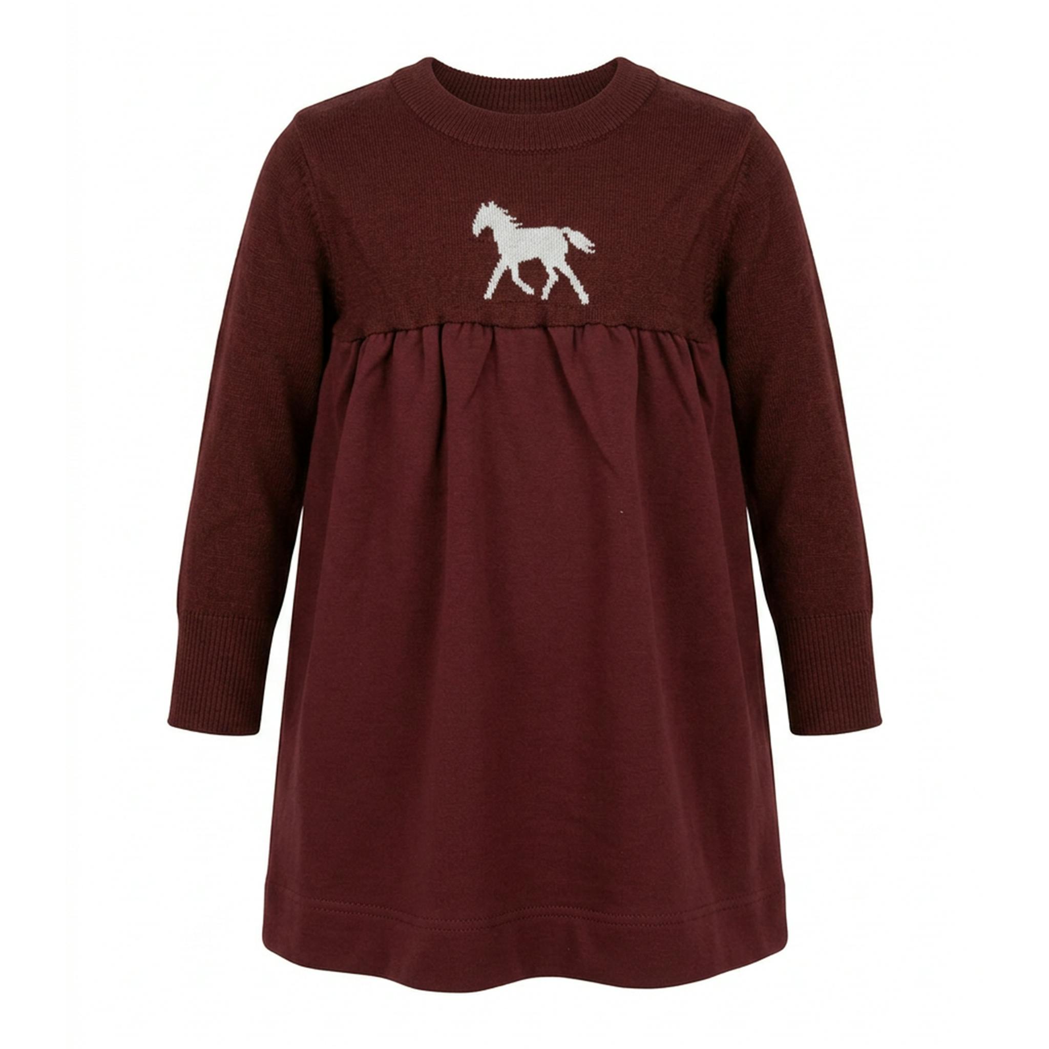 Horse Jacquard Knit & Fleece Dress