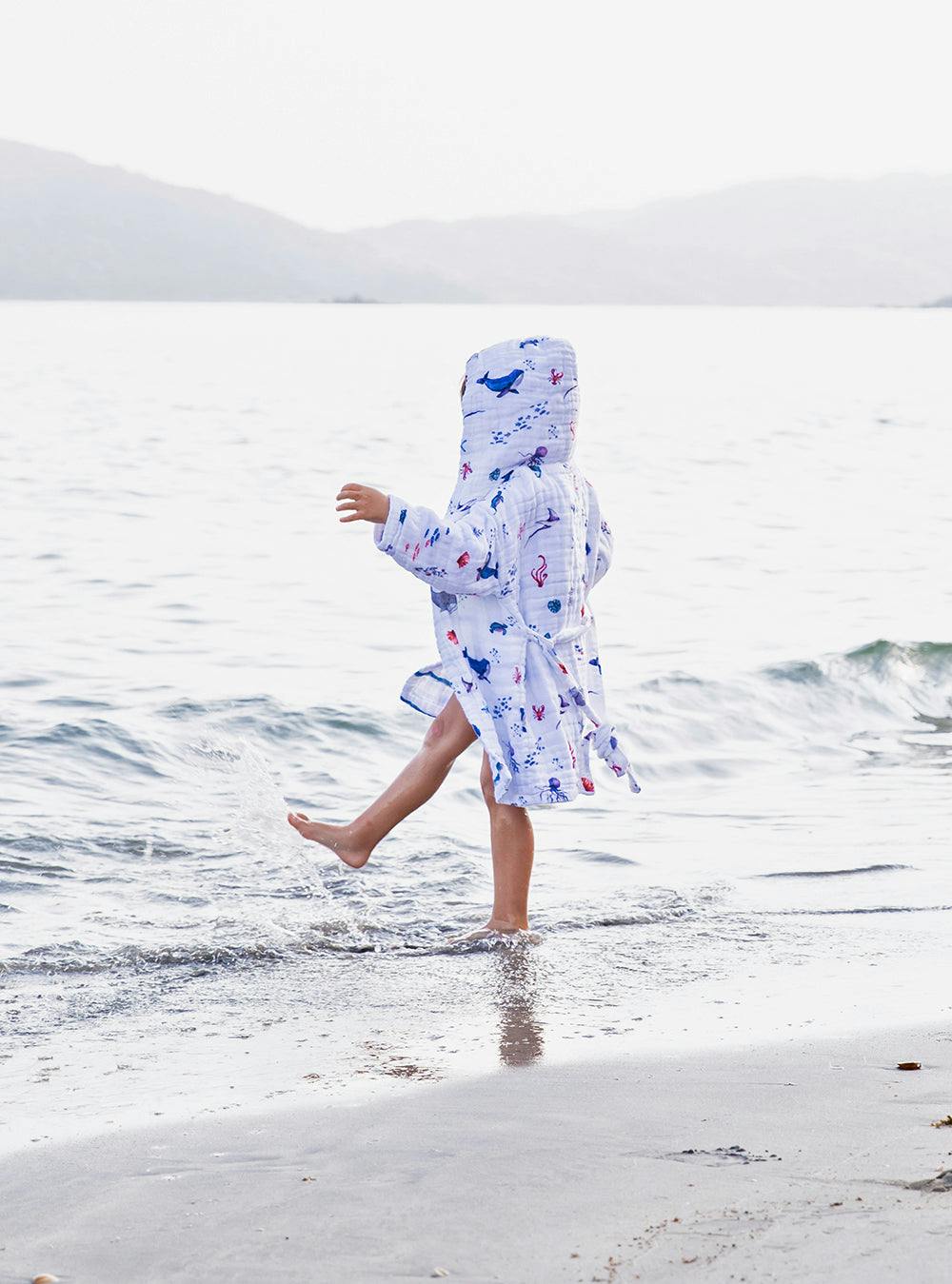 Certified Organic Muslin Reversible Bath Robe