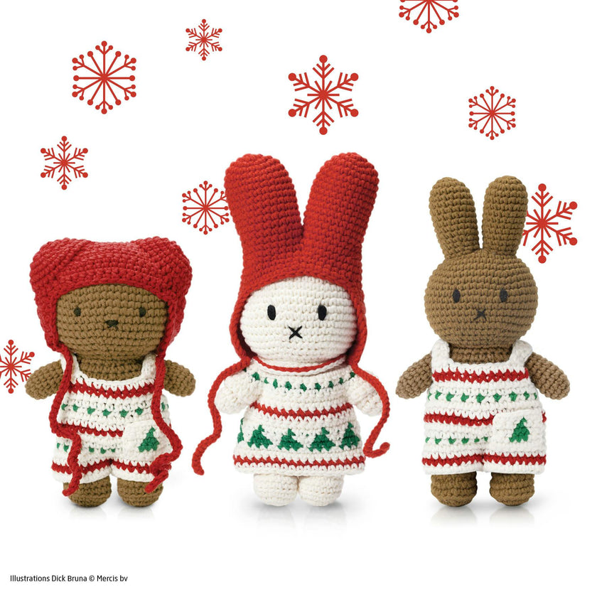 Miffy in Christmas Crochet Dress