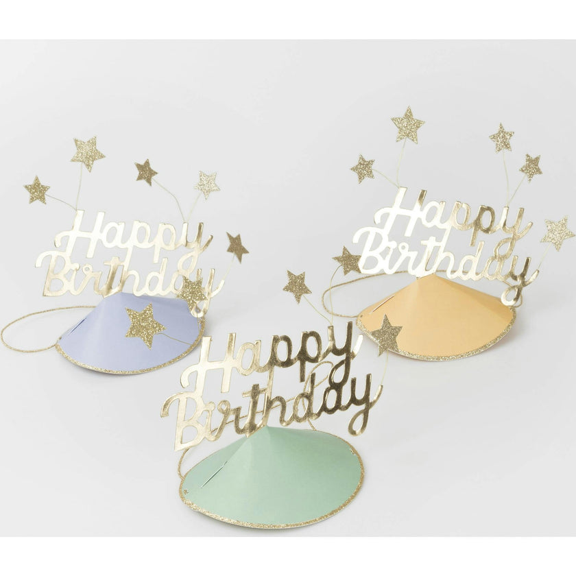 Happy Birthday & Stars Party Hats