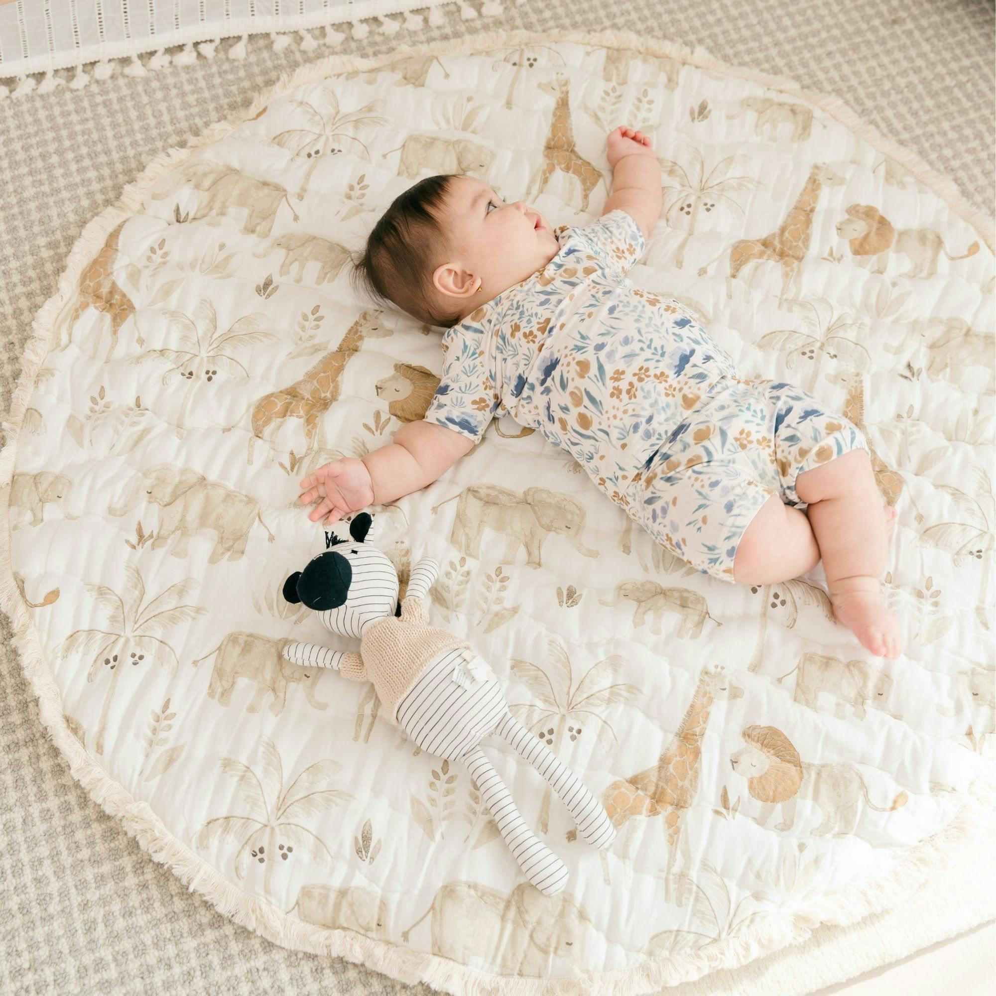 Kendi Safari Animal Cotton Quilted Baby Play Mat