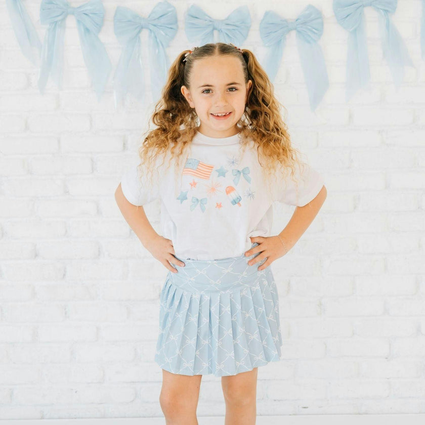 Patriotic Watercolor Short Sleeve T-Shirt - White
