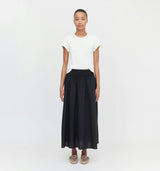 The Delphine Nap Skirt - Black Cotton