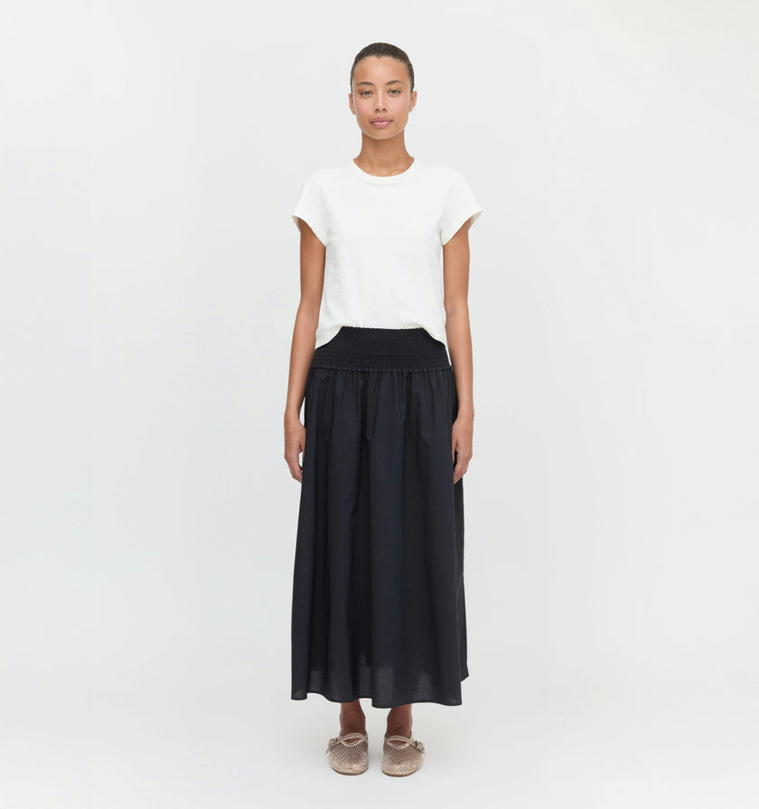 The Delphine Nap Skirt - Black Cotton