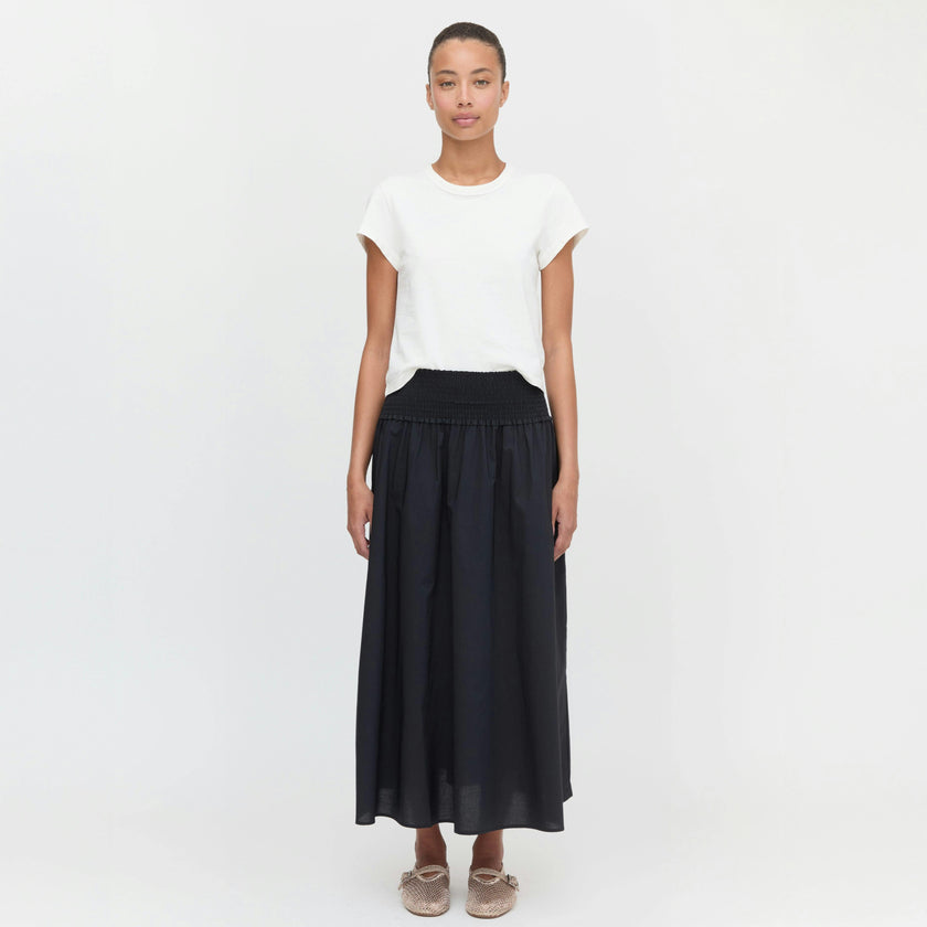 The Delphine Nap Skirt - Black Cotton