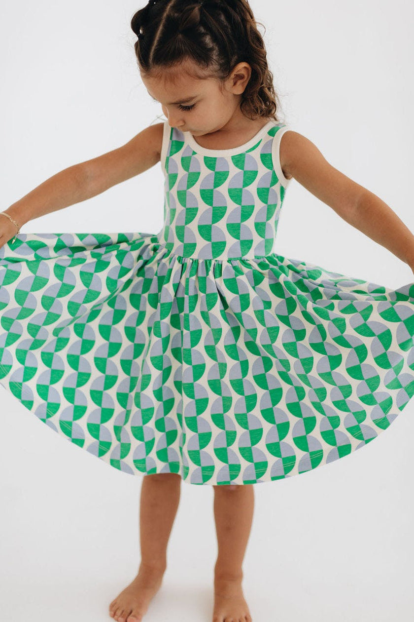Sleeveless Twirl Dress in Retro Twirl